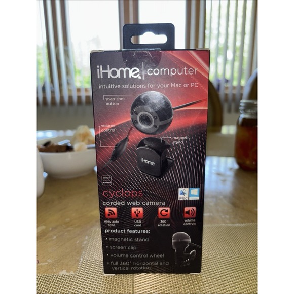 Brand New iHome Webcam - HD External USB for PC or Mac Magnetic Stand - Rotation - Picture 1 of 2
